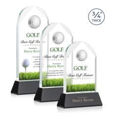 Cortez Golf on Helton Full Color Black Globe Crystal Trophy - Trophies