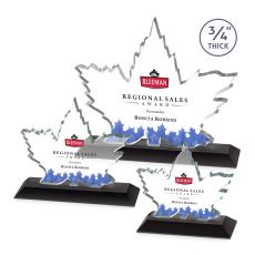 Sargent Leaf Full Color Black Unique Crystal Trophy - Crystal Trophies