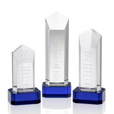 McFadden on Base Blue Towers Crystal Trophy - Crystal Trophies