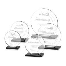 Drummond Black Circle Crystal Trophy - Crystal Trophies