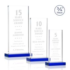 Prieto Blue Rectangle Crystal Trophy - Crystal Trophies