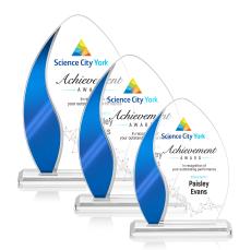 Guidry Full Color Blue Peaks Crystal Trophy - Crystal Trophies