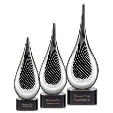Santana Black Tear Drop Glass Trophy - Glass Trophies