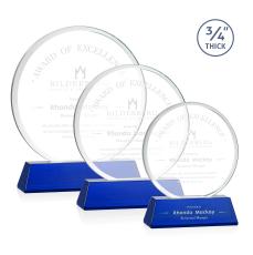 Juarez on Helton Blue Circle Crystal Trophy - Crystal Trophies