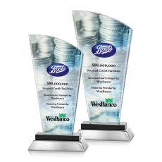 Pollard Full Color Black Peaks Crystal Trophy - Crystal Trophies