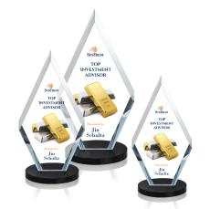 Fitzgerald Full Color Black Crystal Trophy - Crystal Trophies