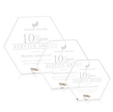 Jewell Hexagon Gold Polygon Acrylic Trophy - Acrylic Trophies