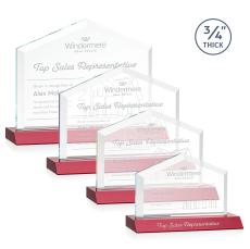 Realtor Red Peaks Crystal Trophy - Crystal Trophies