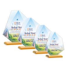 McGhee Full Color Amber Unique Crystal Trophy - Crystal Trophies