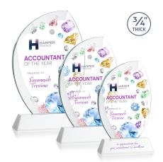 Oakes Full Color on Helton Base Fagan Flame Crystal Trophy - Crystal Trophies