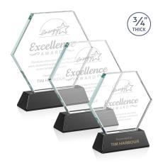 Pagan on Helton Black Polygon Crystal Trophy - Crystal Trophies