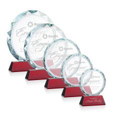 Linares Red Circle Crystal Trophy - Crystal Trophies
