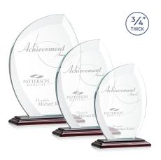 Oakes Rosewood Flame Crystal Trophy - Crystal Trophies