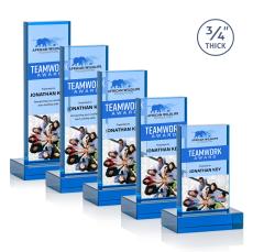 Cartwright Full Color Sky Blue Rectangle Crystal Trophy - Crystal Trophies