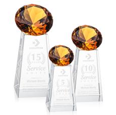 Tall Amber Crystal Trophy - Crystal Trophies