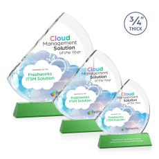 Yanez Full Color on Helton Green Peaks Crystal Trophy - Crystal Trophies