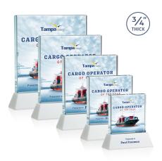 Landers Full Color on Helton Fagan Square / Cube Crystal Trophy - Crystal Trophies