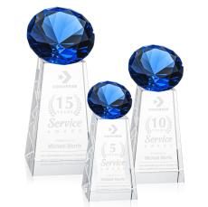 Tall Sapphire Crystal Trophy - Diamond Trophies