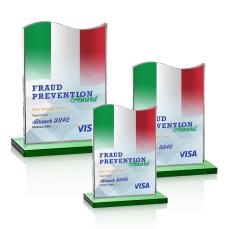 Dobbs Full Color Green Unique Crystal Trophy - Trophies