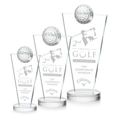 Alonzo Golf Clear Globe Crystal Trophy - Trophies