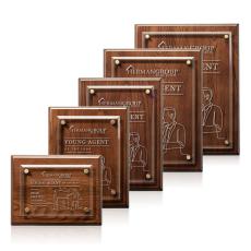 Norwood Plaque - Walnut/Gold - Wall Plaque Awards