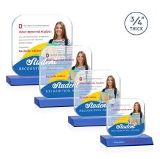 App Full Color Blue Square / Cube Crystal Trophy - Crystal Trophies