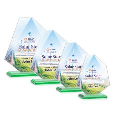 McGhee Full Color Green Unique Crystal Trophy - Crystal Trophies