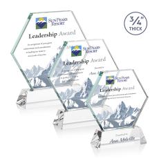 Pagan on Helton Full Color Starfire Polygon Crystal Trophy - Crystal Trophies