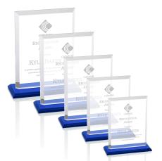 Villa Blue Rectangle Crystal Trophy - Crystal Trophies