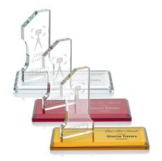 Hutchison #1 Deep Etch Wood Trophy - Crystal Trophies