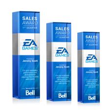 Price Full Color Sky Blue Towers Crystal Trophy - Crystal Trophies