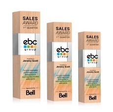 Price Full Color Beechwood Towers Wood Trophy - Eco-Friendly Trophies