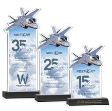 Top Gun Full Color Black Unique Crystal Trophy - Crystal Trophies