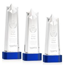 Delaware Star on Base - Blue - Crystal Trophies