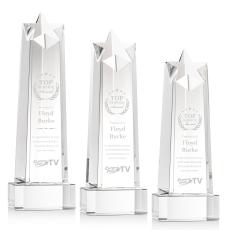 Delaware Star on Base - Clear - Crystal Trophies