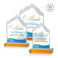 McGinnis Full Color Amber Peaks Crystal Trophy - Crystal Trophies