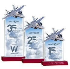 Top Gun Full Color Red Unique Crystal Trophy - Custom Trophies