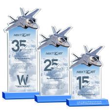 Top Gun Full Color Sky Blue Unique Crystal Trophy - Custom Trophies