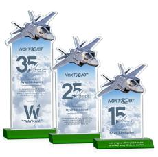 Top Gun Full Color Green Unique Crystal Trophy - Custom Trophies