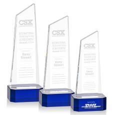 Bishop Tower on Corned Base Blue Towers Crystal Trophy - Crystal Trophies