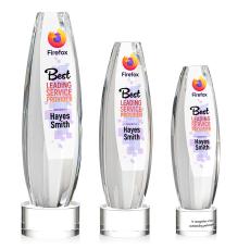 Hoover Full Color on Round Base Clear Towers Crystal Trophy - Custom Trophies