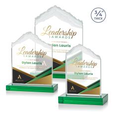 Lowery Full Color Green Peaks Crystal Trophy - Custom Trophies