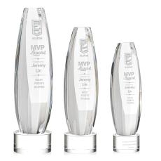 Hoover on Round Base Clear Towers Crystal Trophy - Crystal Trophies