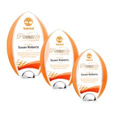 Lincoln Full Color Orange Tear Drop Crystal Trophy - Crystal Trophies