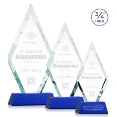 Richmond on Helton Base Blue Crystal Trophy - Crystal Trophies