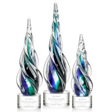 Alderon on Round Base - Clear - Art Glass Trophies