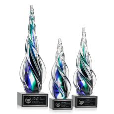 Alderon on Plated Crystal Base - Black - Glass Trophies