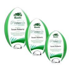 Lincoln Full Color Green Tear Drop Crystal Trophy - Crystal Trophies