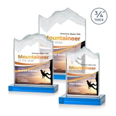 Castellanos Full Color Sky Blue Peaks Crystal Trophy - Custom Trophies