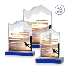 Castellanos Full Color Blue Peaks Crystal Trophy - Custom Trophies
